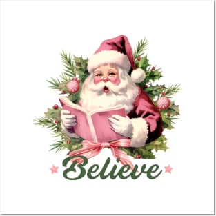 Vintage Pink Christmas Quote Posters and Art